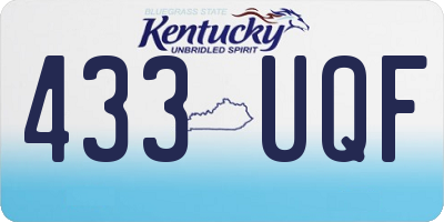 KY license plate 433UQF