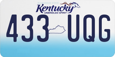 KY license plate 433UQG