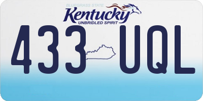 KY license plate 433UQL