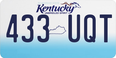 KY license plate 433UQT