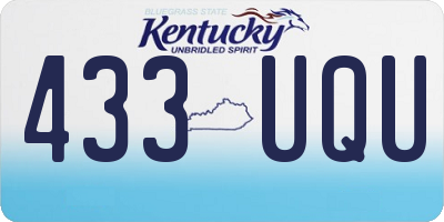 KY license plate 433UQU