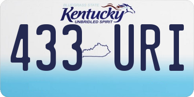 KY license plate 433URI