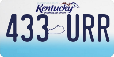 KY license plate 433URR