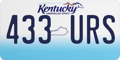 KY license plate 433URS
