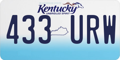 KY license plate 433URW
