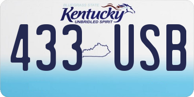 KY license plate 433USB