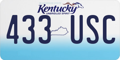 KY license plate 433USC