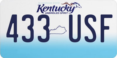 KY license plate 433USF
