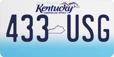 KY license plate 433USG