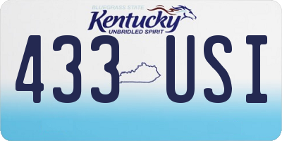KY license plate 433USI