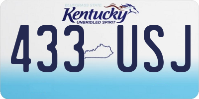 KY license plate 433USJ