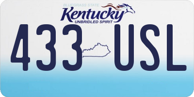 KY license plate 433USL