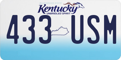 KY license plate 433USM