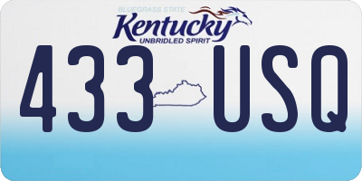 KY license plate 433USQ