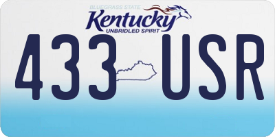 KY license plate 433USR