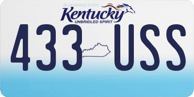 KY license plate 433USS