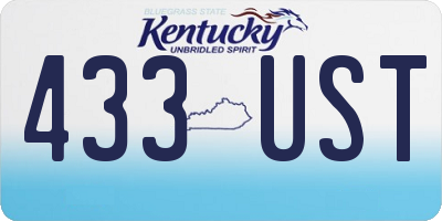 KY license plate 433UST