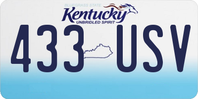 KY license plate 433USV