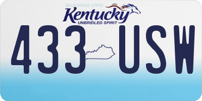 KY license plate 433USW