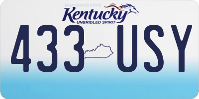 KY license plate 433USY