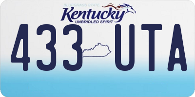 KY license plate 433UTA