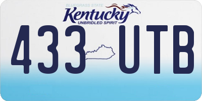 KY license plate 433UTB