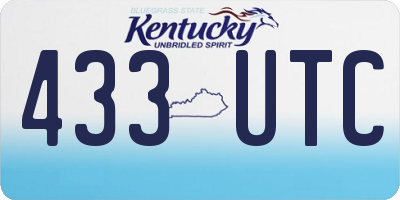 KY license plate 433UTC
