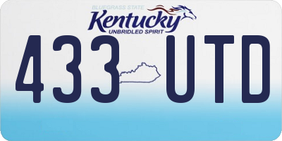 KY license plate 433UTD