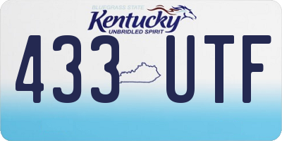 KY license plate 433UTF