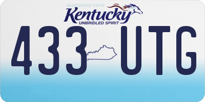 KY license plate 433UTG