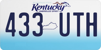 KY license plate 433UTH