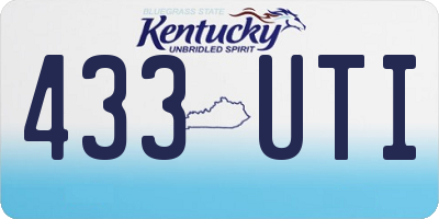 KY license plate 433UTI