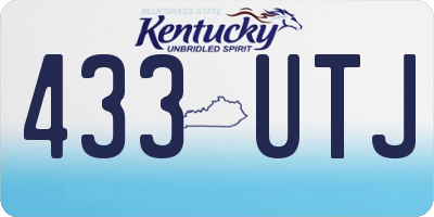 KY license plate 433UTJ