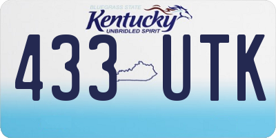 KY license plate 433UTK