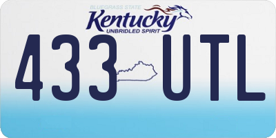 KY license plate 433UTL