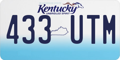 KY license plate 433UTM