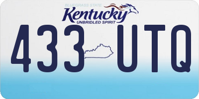 KY license plate 433UTQ