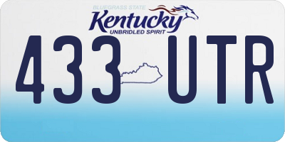 KY license plate 433UTR