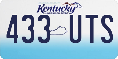 KY license plate 433UTS