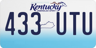 KY license plate 433UTU