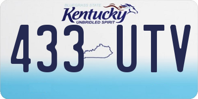 KY license plate 433UTV
