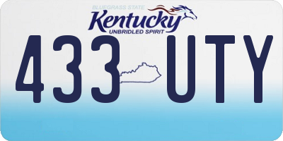KY license plate 433UTY