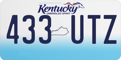 KY license plate 433UTZ