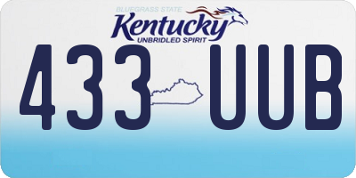 KY license plate 433UUB