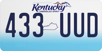 KY license plate 433UUD