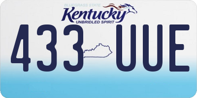KY license plate 433UUE