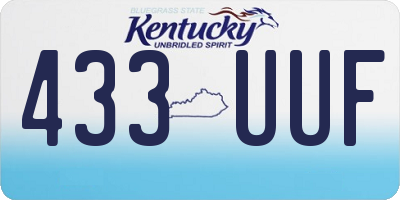 KY license plate 433UUF