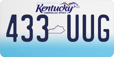 KY license plate 433UUG