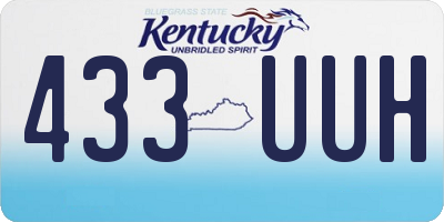 KY license plate 433UUH