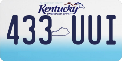 KY license plate 433UUI